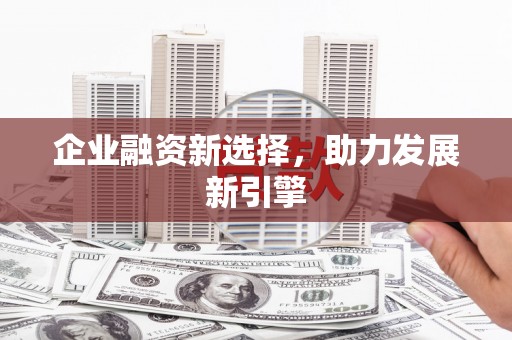 周至企业融资新选择，助力发展新引擎