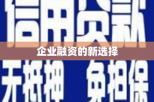周至企业融资的新选择