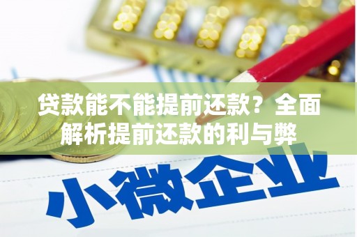 周至贷款能不能提前还款？全面解析提前还款的利与弊