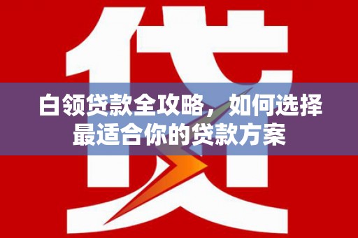 周至白领贷款全攻略，如何选择最适合你的贷款方案